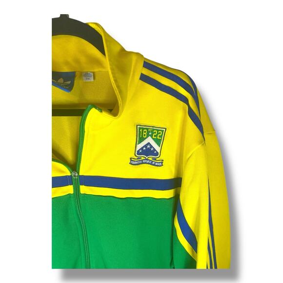 Authentic Adidas Brazil 1822 Yellow Green Blue Soccer Jacket Men’s Size XXL - Picture 2 of 4